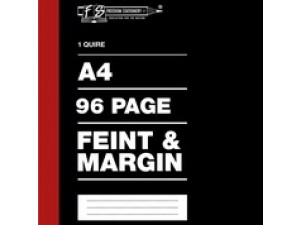 1 Quire / 96 pages A4 Counter Books Feint and Margin