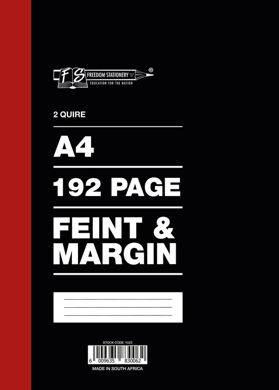 2 Quire / 192 pages A4 Counter Books Feint and Margin 2 Quire / 192 pages A4 Counter Books Feint and Margin