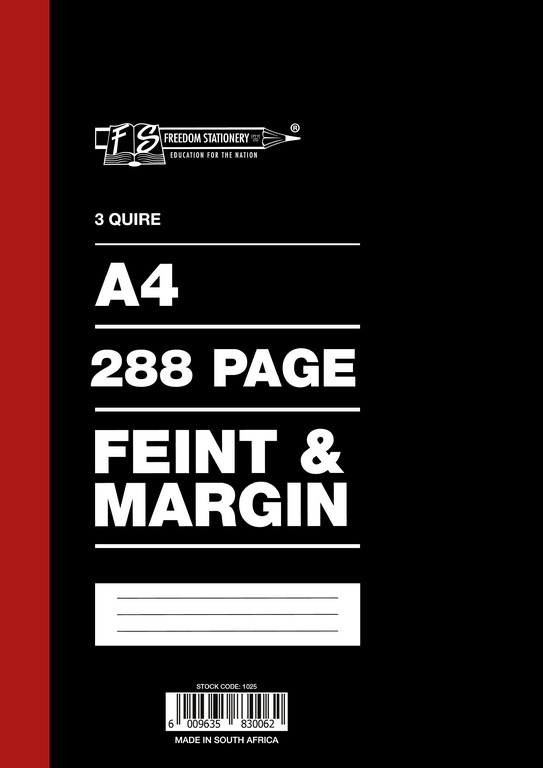 3 Quire / 288 pages A4 Counter Books Feint and Margin 3 Quire / 288 pages A4 Counter Books Feint and Margin
