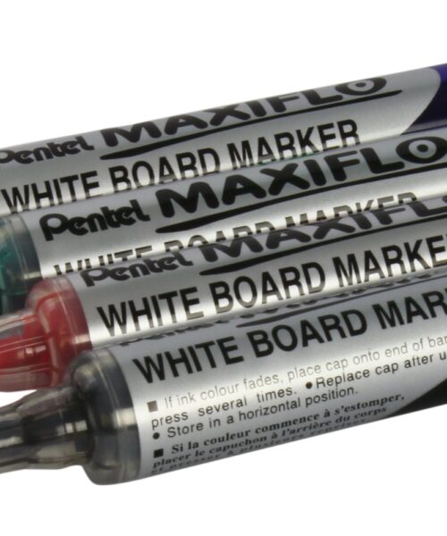 Pentel Maxiflo Whiteboard Markers 4mm Pump Action x 4 (Assorted)