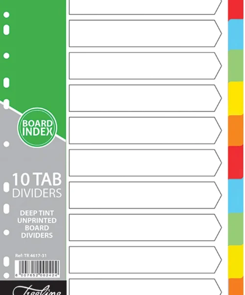 A4 Rainbow Board Index 10 Tab