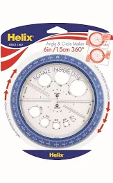 Helix 15cm Protractor and circle template 360 degree Helix 15cm Protractor and circle template 360 degree