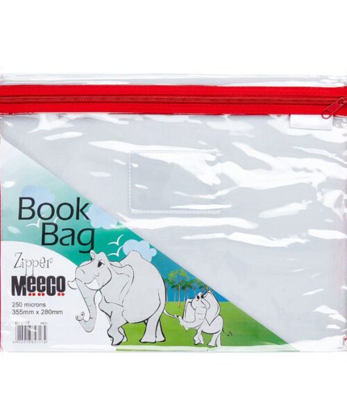 A4 Meeco Clear PVC Book Bag with Zip