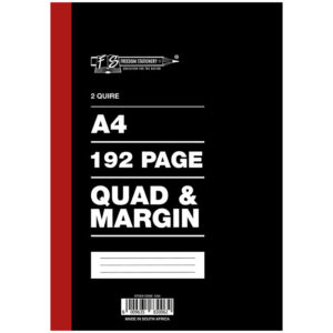 A4 2 Quire 192pg Quad and Margin Hardcover Book