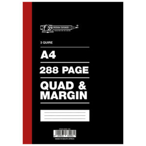 A4 3 Quire 288pg Quad and Margin Hardcover Book