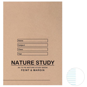 A4 72pg Feint & Margin Nature Study Softcover Book