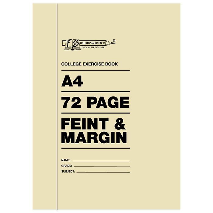 A4 72pg Feint and Margin Softcover Book