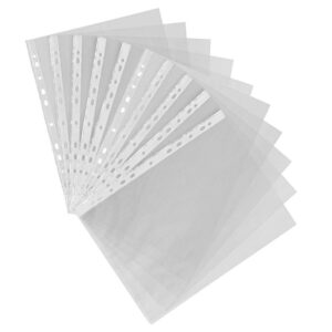 A4 Multi-Punched Clear Plastic Sleeves 50mic 20s