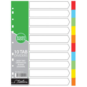 A4 Rainbow Board Index 10 Tab
