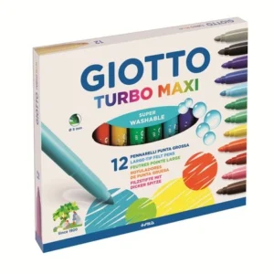 Giotto Turbo Colour Fibre Pens MAXI 12s Assorted