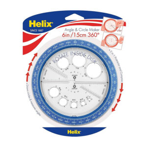 Helix 15cm Protractor and circle template 360 degree