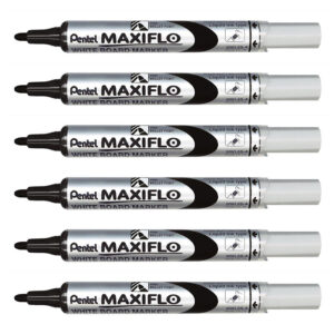 Pentel Maxiflo Whiteboard Markers 4mm Pump Action x 8 (Black)